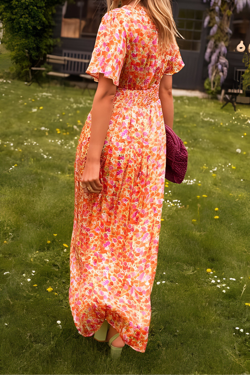 Marinilla | Women’s Floral Maxi Dress with V-Neck