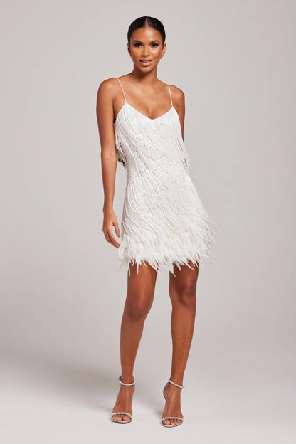 Marj | Women’s Cocktail Dress with Fringe Feathers