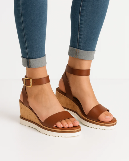 Marjie | Women’s Thick Strap Wedge Sandals