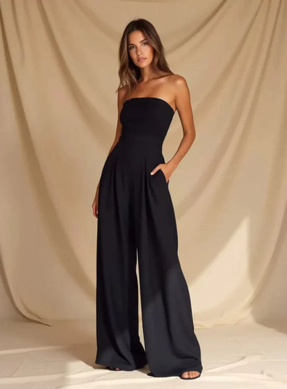 Mella | Women’s Strapless Jumpsuit – Minimalist Elegance