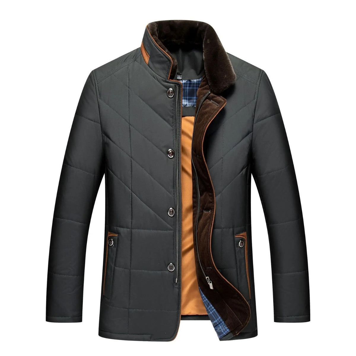 Miguelito | Men’s Quilted Jacket with Stand Collar