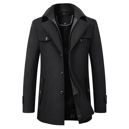 Mikael | Men’s Elegant Winter Long Button Overcoat