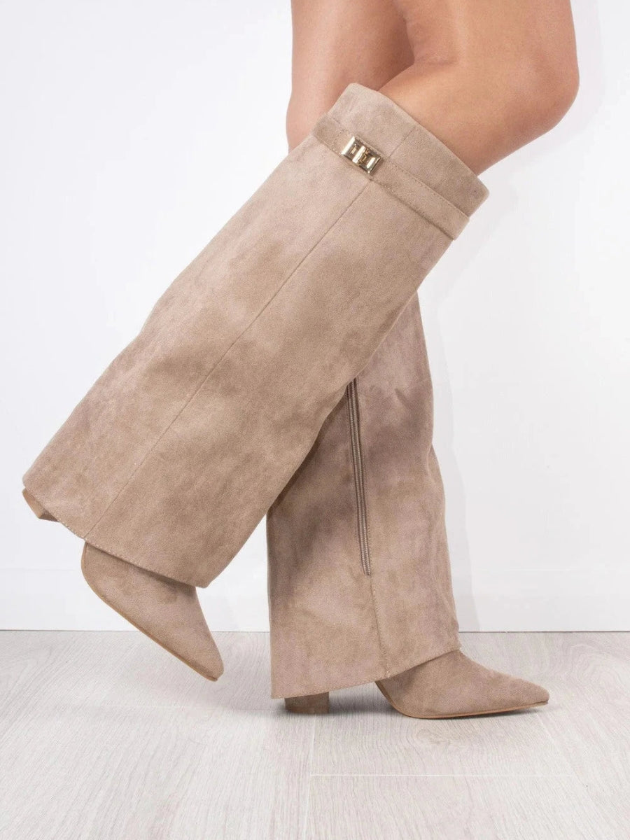 Milly | Women’s Leather Thigh-High Boots with Buckle