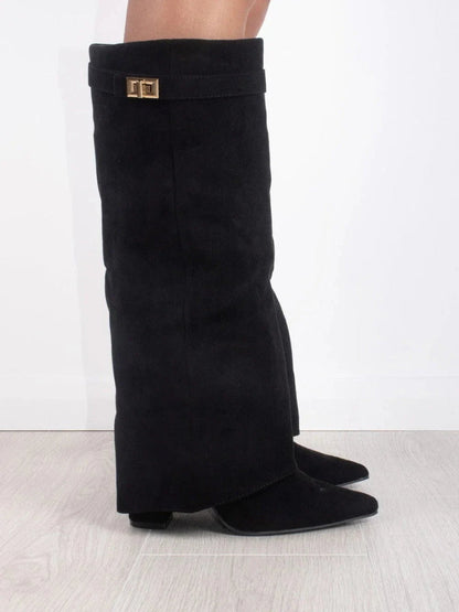 Milly | Women’s Leather Thigh-High Boots with Buckle