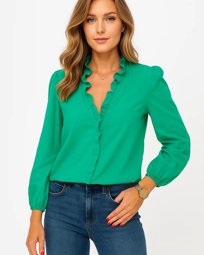 Miran | Women’s Ruffled Long Sleeve Blouse