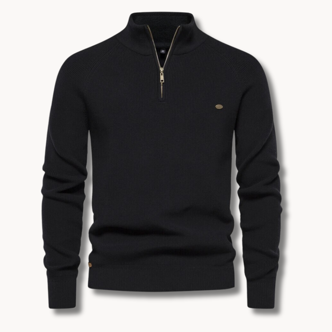 Nate | Men’s Classic Half-Zip Cotton Blend Sweater
