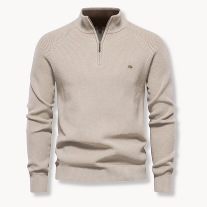 Nate | Men’s Classic Half-Zip Cotton Blend Sweater