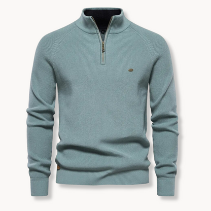 Nate | Men’s Classic Half-Zip Cotton Blend Sweater