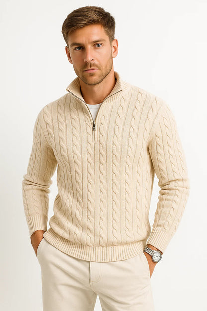 Niels | Men’s Cable Knit Quarter-Zip Sweater