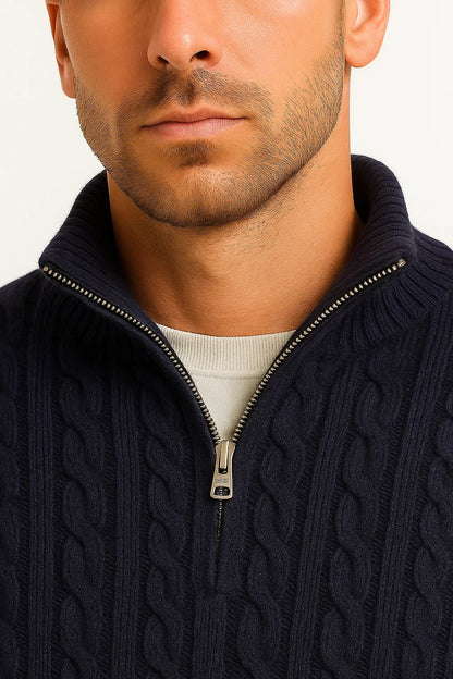 Niels | Men’s Cable Knit Quarter-Zip Sweater