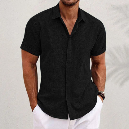 Oliveros | Men’s Short-Sleeve Cotton-Linen Shirt