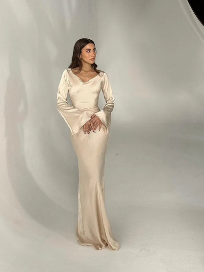 Pharia | Women’s Long-Sleeve Maxi Dress – Timeless Elegance for Every Occasion