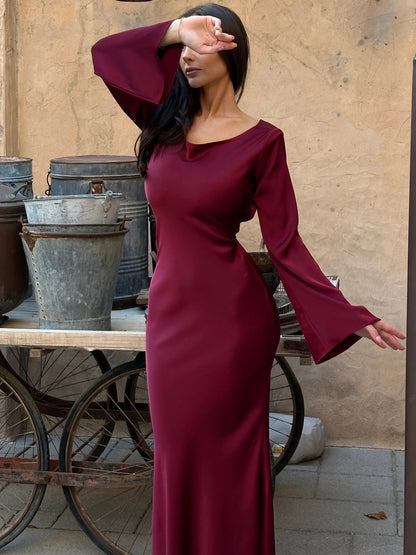 Pharia | Women’s Long-Sleeve Maxi Dress – Timeless Elegance for Every Occasion