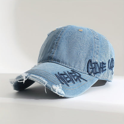 Rebel | Unisex Washed-Denim Cap