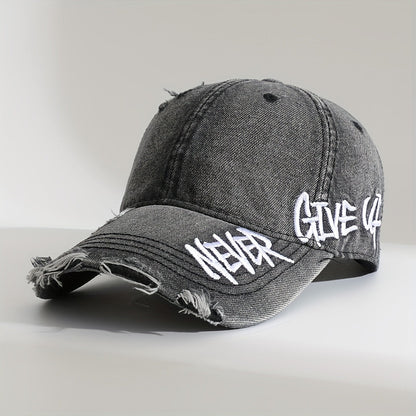 Rebel | Unisex Washed-Denim Cap