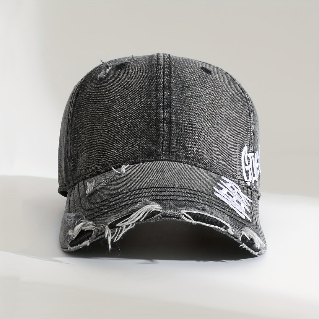 Rebel | Unisex Washed-Denim Cap