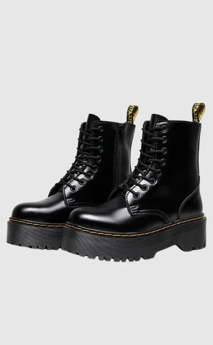 Rebellina | Women’s Leather Platform Boots – Urban Street Style & Comfort