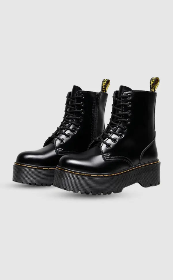 Rebellina | Women’s Leather Platform Boots – Urban Street Style & Comfort