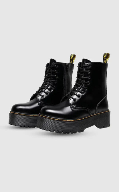 Rebellina | Women’s Leather Platform Boots – Urban Street Style & Comfort