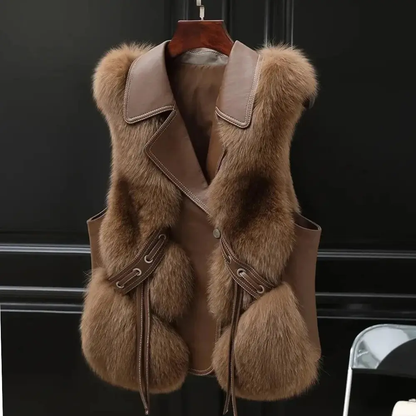Rosie | Women’s Sleeveless Fur-Trimmed Vest