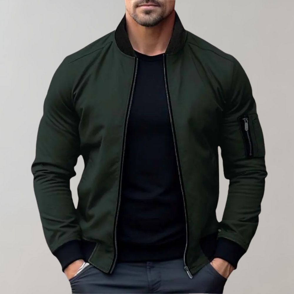 Stanley | Men’s Slim Fit Zip-Up Bomber Jacket with Pockets