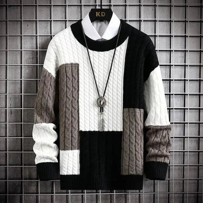 Steve | Men’s Patchwork Crewneck Sweater