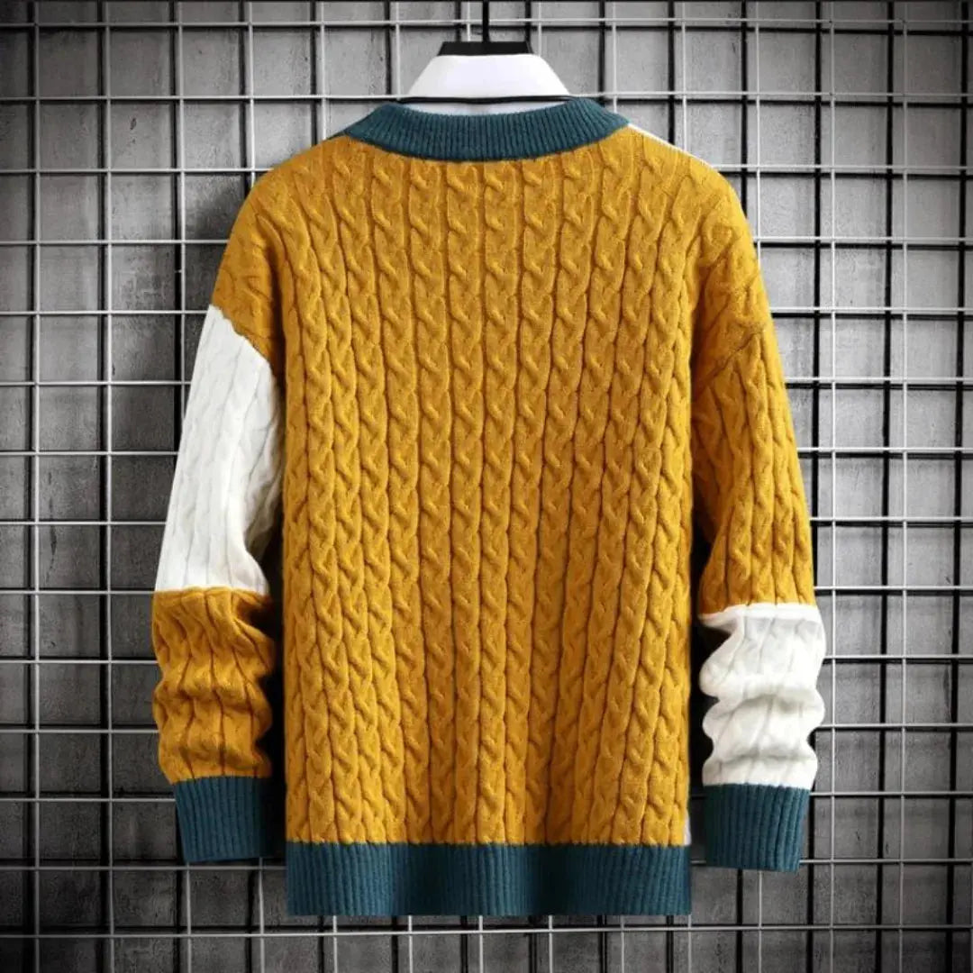 Steve | Men’s Patchwork Crewneck Sweater