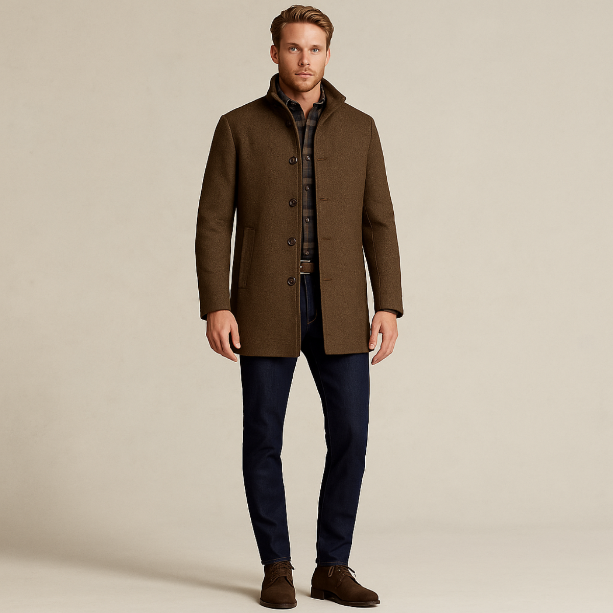 Vien | Men’s Wool Tailored Overcoat