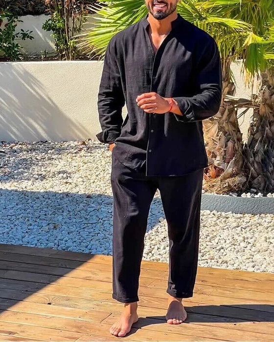 Zaine | Men’s Two-Piece Cotton Set – Relaxed Summer Elegance