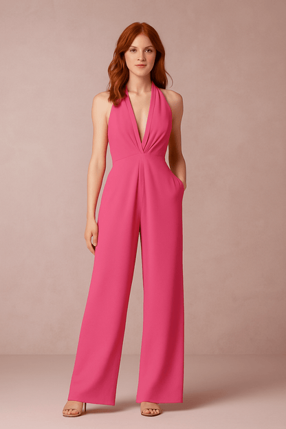 Gravelle | Women’s Sleeveless Jumpsuit – Deep V‑Neck & Wide‑Leg Elegant Fit
